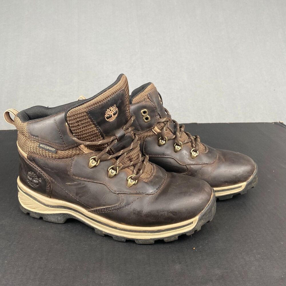 Timberland Waterproof Boys 6.5 Leather Boots Lace Up Hiking Brown 66961,Outdoor